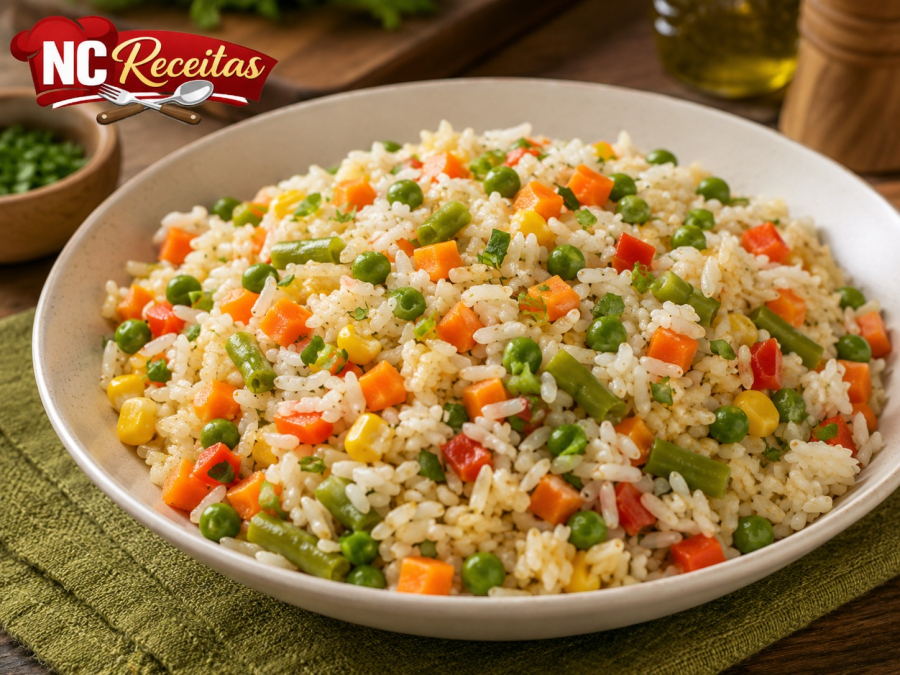 Arroz com legumes salteados fácil: receita leve e saudável para o dia a dia