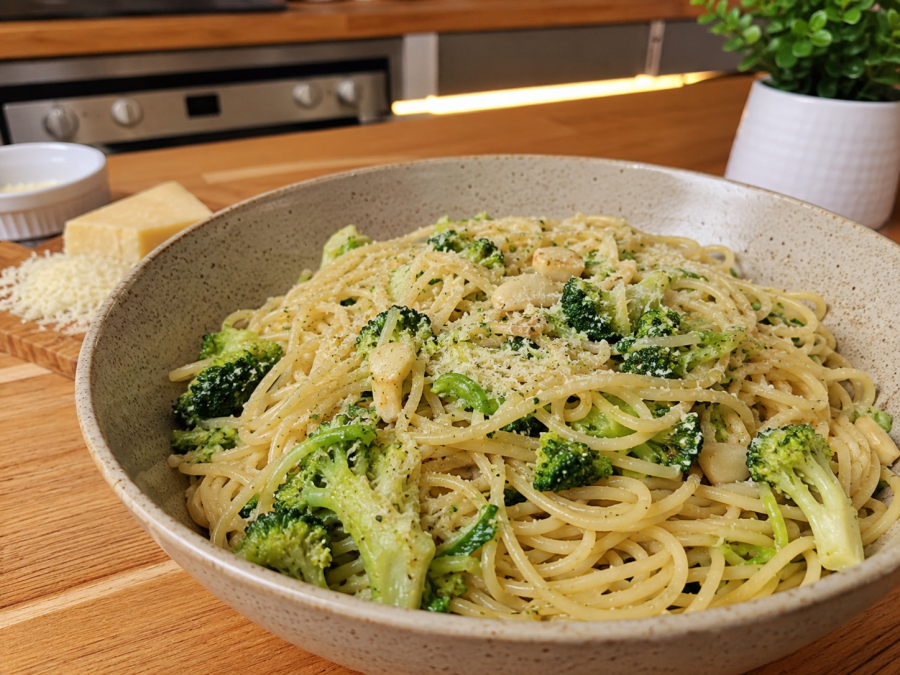 Junte brócolis, alho e parmesão no macarrão e prepare um almoço simples que parece prato de restaurante
