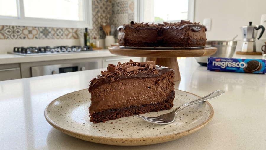 Cheesecake de Chocolate cremoso que derrete na boca e faz sucesso em qualquer ocasião