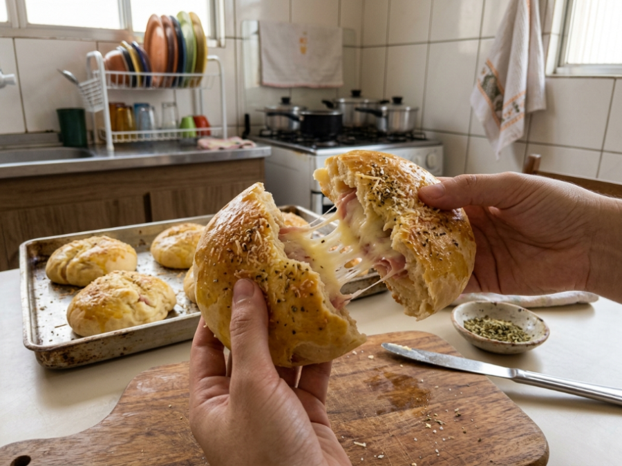 Pão de batata recheado fofinho que derrete na boca e surpreende no primeiro pedaço